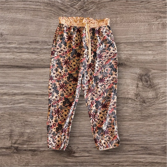 Scotch & Soda Floral Print Track Pants, Size L elastic Waist tie pull on - Picture 4 of 16